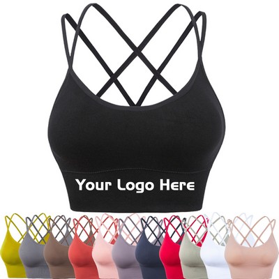 Thin Belt Cross Back Yoga Sports Bra Running Fitness Bra