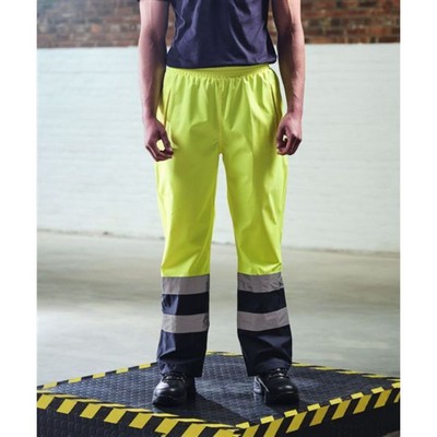 Hi Viz Class E Reflective Tape Color Block Over Trousers Waterproof Safety Pants