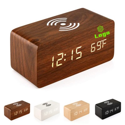 Digital Alarm Clock with 5W Wireless Charger