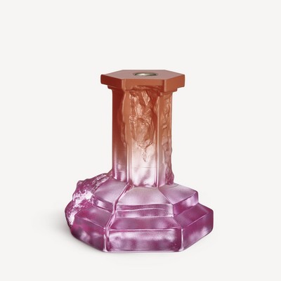 Kosta Boda Large Spicy Rose Rocky Baroque Candlestick