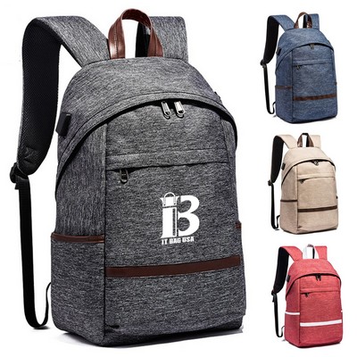 Anti-Theft Lightweight Casual Canvas Laptop Backpack