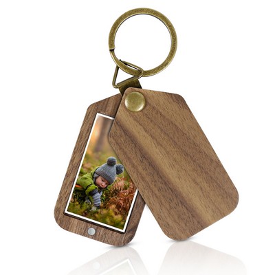 Wood Photo Frame Keychain