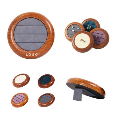 Wooden Round Ring Display Tray