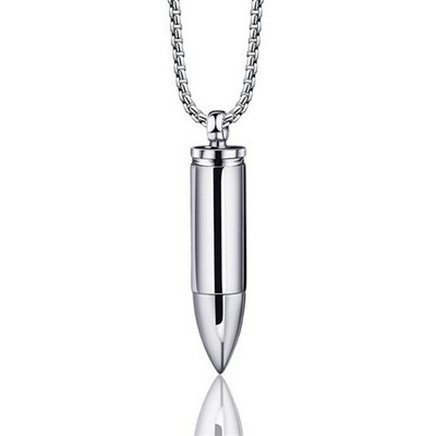 Stainless Steel Necklace w/Bullet Pendant