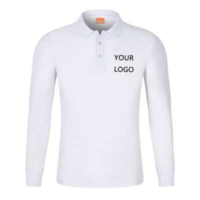 Cotton Long Sleeved Polo Shirt