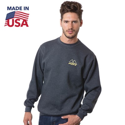 Made in USA 100% Pre-Shrunk Unisex Crewneck Fleece Sweatshirt