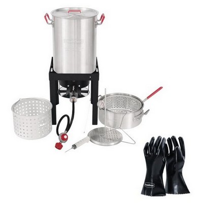 Keg Products Aluminum Turkey Fryer/Boiler Set w/Gloves