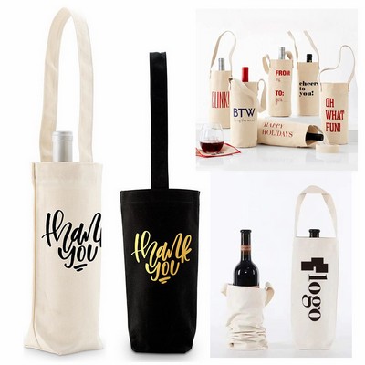 Reusable Canvas Wine Carrying Bag With Handle