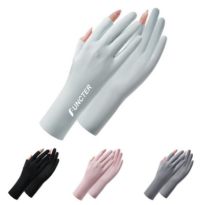 Ultra Thin Sunscreen Anti UV Protection Driving Gloves for Women Sunscreen Anti Sleeves