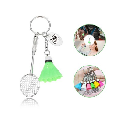 Metal Badminton keychain