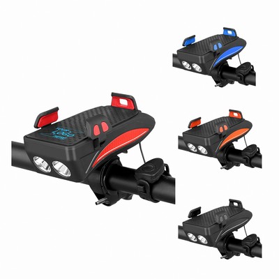 4 in 1 USB Rechargeable Bike Light with Phone Holder