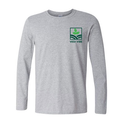 Gildan Soft Style T-Shirt Sport Grey Heather Long Sleeve