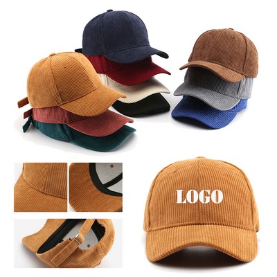 Unisex Corduroy Baseball Cap Trucker Hat for Outdoor