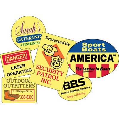 Outdoor Durable Yellow Vinyl Roll Label (0 to 5 Square Inch)