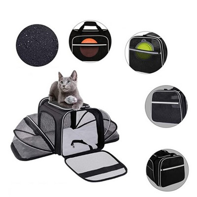 Expandable Pet Carrier with Mesh Pockets