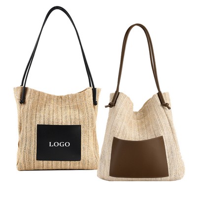 Straw Beach Tote Bags