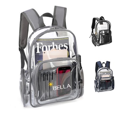 See Through Backpacks Transparent Clear Heavy-Duty Bookbag