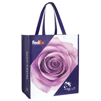 Custom Full-Color Printed Laminated RPET (recycled from plastic bottles) Tote Bag 14"x16"x8"