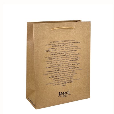 Custom 250g Brown Kraft Paper Tote Bag 10x14x4