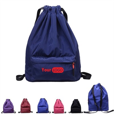 Custom Double-Shoulder Waterproof Drawstring Bag Backpack