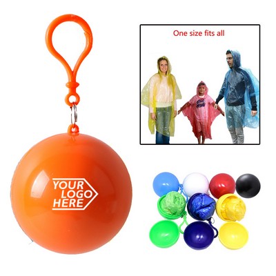 Keychain Ball Disposable Emergency Poncho