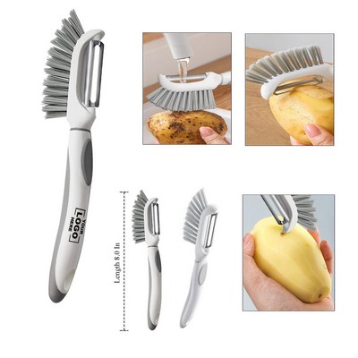 Vegetable Fruit Brush with Peeler 2 in 1