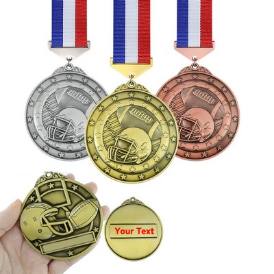 Baseball Metal Gold Silver Copper Medal with Ribbon