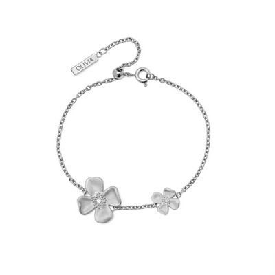 Olivia Burton® Dogwood Etched Silver Flower Pendant Necklace