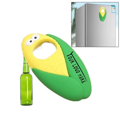 Magnetized Corn-Shaped Bottle Opener for Refrigerator