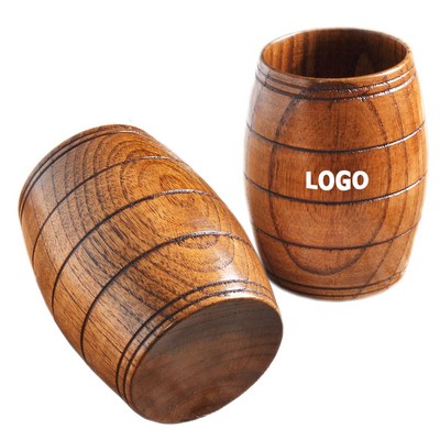 7Oz Beer Cup Wooden Barrel Shaped