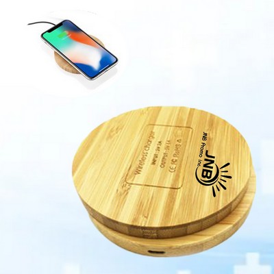 Bamboo 10W Wireless Mobile Phone Charger