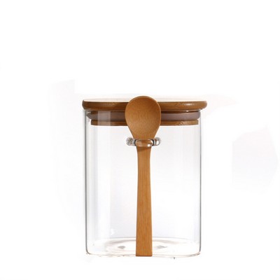 Glass & Bamboo Storage Container