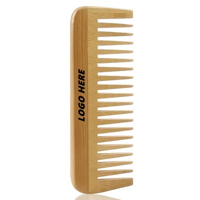 Bamboo Wide Tooth Comb Detangling Anti-Static Brush