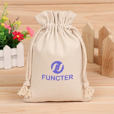 Custom 9.8" X 13.8" 8 Oz Cotton Canvas Cloth Drawstring Bags Jewelry Wedding Candy Gift Bags