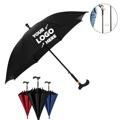 Windproof Walking Sticks Crutch Umbrella