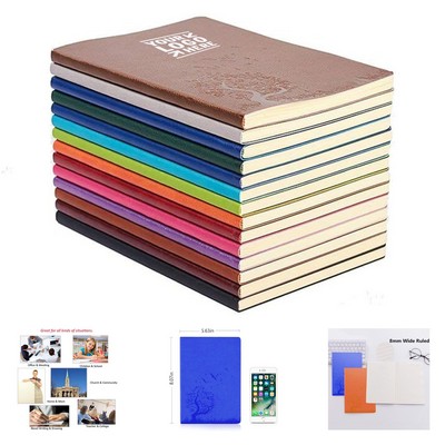 5.63 x 8.07 Inch 64 Sheets 128 Pages A5 Size PU Leather Writing Journal