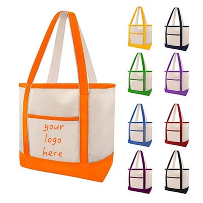 Big Zipper Grocery Shopping Beach Canvas Tote Bag