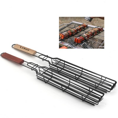 BBQ Cage With Wooden Handle