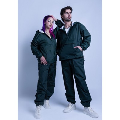 Unisex Half Zipper Taffeta Nylon Tracksuit Set