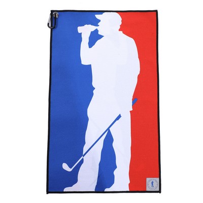 15.7"x 23.6" Full Color Microfiber Golf Towel with Grommet & Carabiner