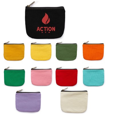 Colored Multipurpose Canvas Zipper Pouch