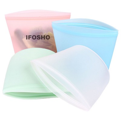 34oz Reusable Silicone Food Storage Bag Leakproof Stand Up Freezer Bag for Soup Snack Sandwich