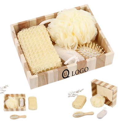 Square Wooden Box Bath Set