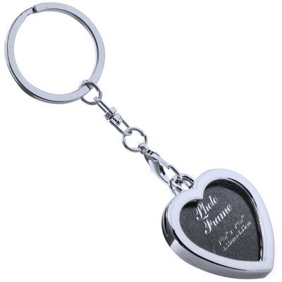 Zinc Alloy Heart-Shaped Mini Frame Keychain