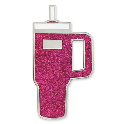 Pink Glitter Tumbler Pin