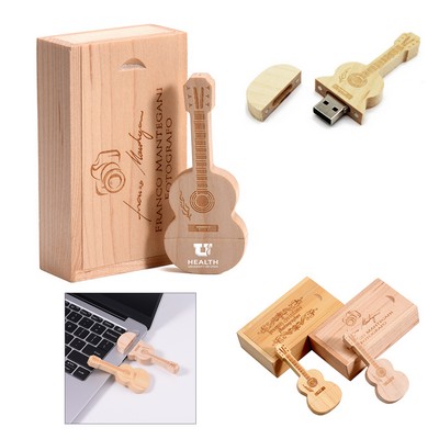 Guitar Shaped Wooden USB Flash Drive