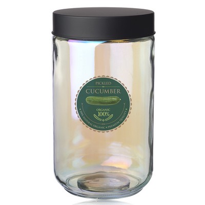 Iridescent Glass Storage Jars