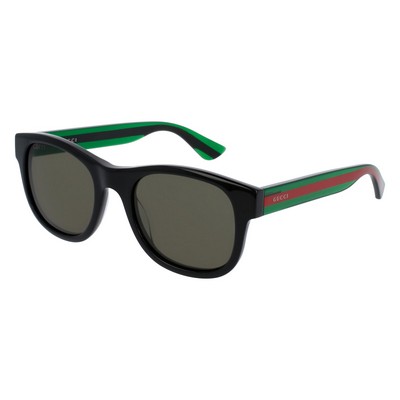 Gucci® Men's Round-Frame Black Sunglasses