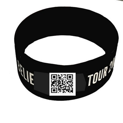 1" Wide Custom QR Code Silicone Wrist Band Bracelet