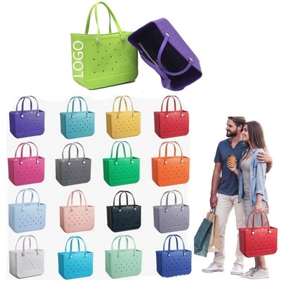 Silicone Hole Handle Beach Bag